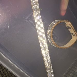 Rinestone choker and bracelet